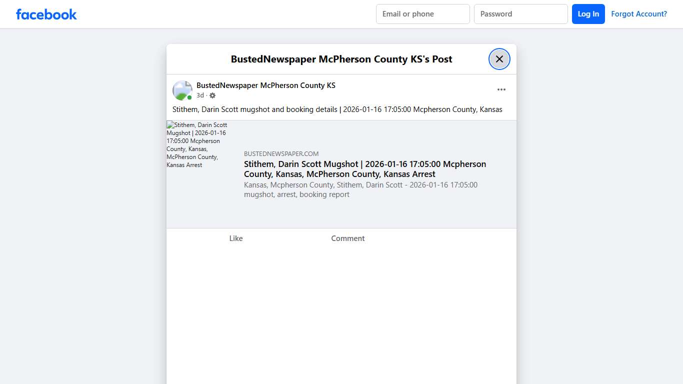 Stithem, Darin Scott... - BustedNewspaper McPherson County KS | Facebook